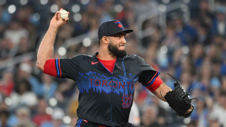 Toronto Blue Jays relief pitcher Yimi Garcia (93) delivers a pitch against the Baltimore Orioles in the ninth inning at Rogers Centre on June 5.