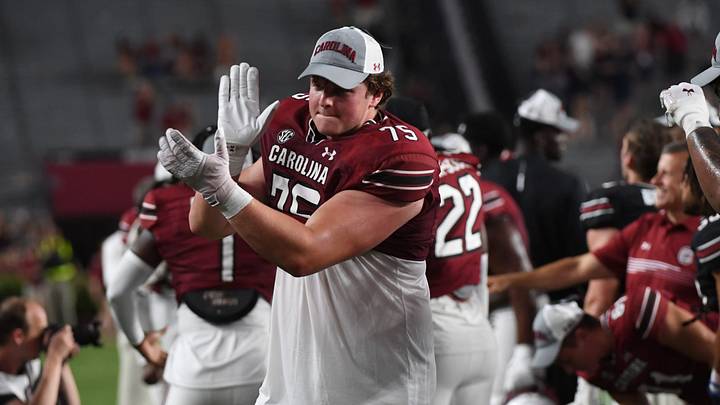 South Carolina football offensive tackle Cason Henry during the 2024 Garnet and Black Spring Game