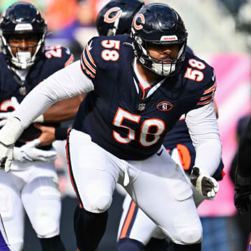 Right tackle Darnell Wright of the Bears has been identified as a breakout player for the 2024 season after earning 2023 all-rookie team honors.