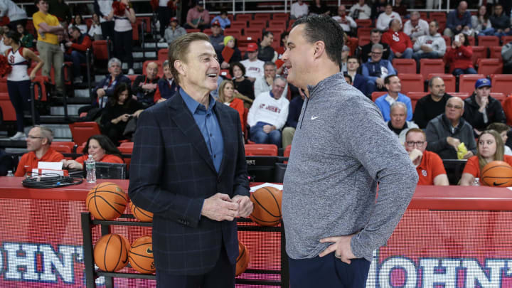 Dec 20, 2023; Queens, New York, USA; St. John's Red Storm head coach Rick Pitino  and Xavier