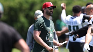 May 30, 2024; Philadelphia, PA, USA; Philadelphia Eagles head coach Nick Sirianni looks on during practice at NovaCare Complex. Mandatory Credit: Bill Streicher-Imagn Images