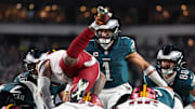 Washington Commanders linebacker Frankie Luvu is in support of the Tush Push ban after a rough sequence in the NFC title game.