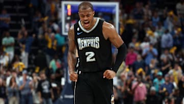 Apr 19, 2023; Memphis, Tennessee, USA; Memphis Grizzlies forward Xavier Tillman (2) reacts during