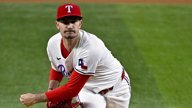 Texas Rangers lefty Andrew Heaney faces the Los Angeles Angels in the series finale on Sunday.