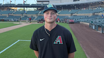 Arizona Diamondbacks pitching prospect David Hagaman at Salt River Fields in Scottsdale, Arizona.