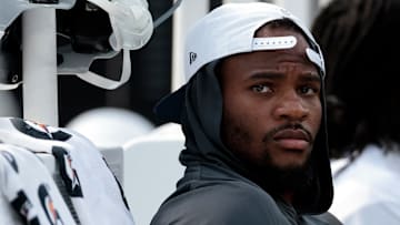 Former Penn State football linebacker and current NFL defensive end Micah Parsons at the Dallas Cowboys v. Los Angeles Rams NFL Preseason game
