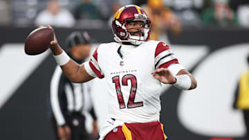 Dec 24, 2023; East Rutherford, New Jersey, USA; Washington Commanders quarterback Jacoby Brissett
