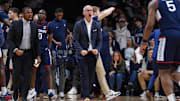 Connecticut Huskies head coach Dan Hurley reacts against the Villanova Wildcats in the first half at William B. Finneran Pavilion.