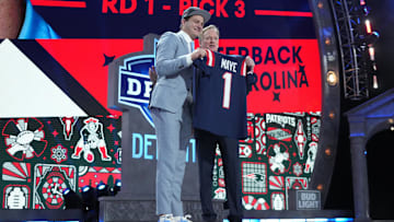 Apr 25, 2024; Detroit, MI, USA; North Carolina Tar Heels quarterback Drake Maye could start for New England as soon as Week 1, per a report from the Boston Herald.