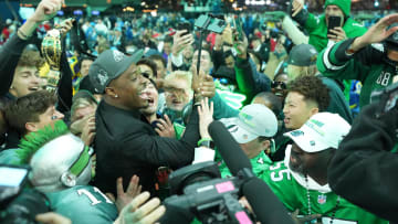 Apr 25, 2024; Detroit, MI, USA; Toledo Rockets cornerback Quinyon Mitchell poses with fans after