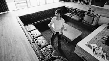 Keith Moon in his then-trendy sunken living room.
