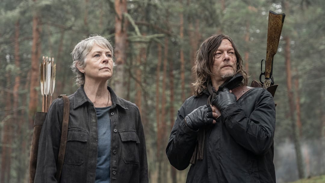 Norman Reedus as Daryl Dixon, Melissa McBride as Carol Peletier in The Walking Dead: Daryl Dixon Season 3 Episode 4