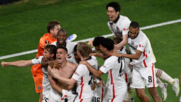 Eintracht de Frankfurt celebrando la victoria