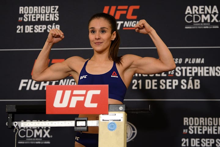 Alexa Grasso poses during weigh ins for UFC Fight Night at JW Marriott. 
