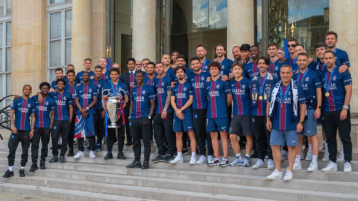 FRANCE-POLITICS-FOOTBALL-PSG-ELYSEE-RECEPTION