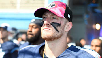 Oct 1, 2023; Nashville, Tennessee, USA; Tennessee Titans quarterback Will Levis (8) waits to take