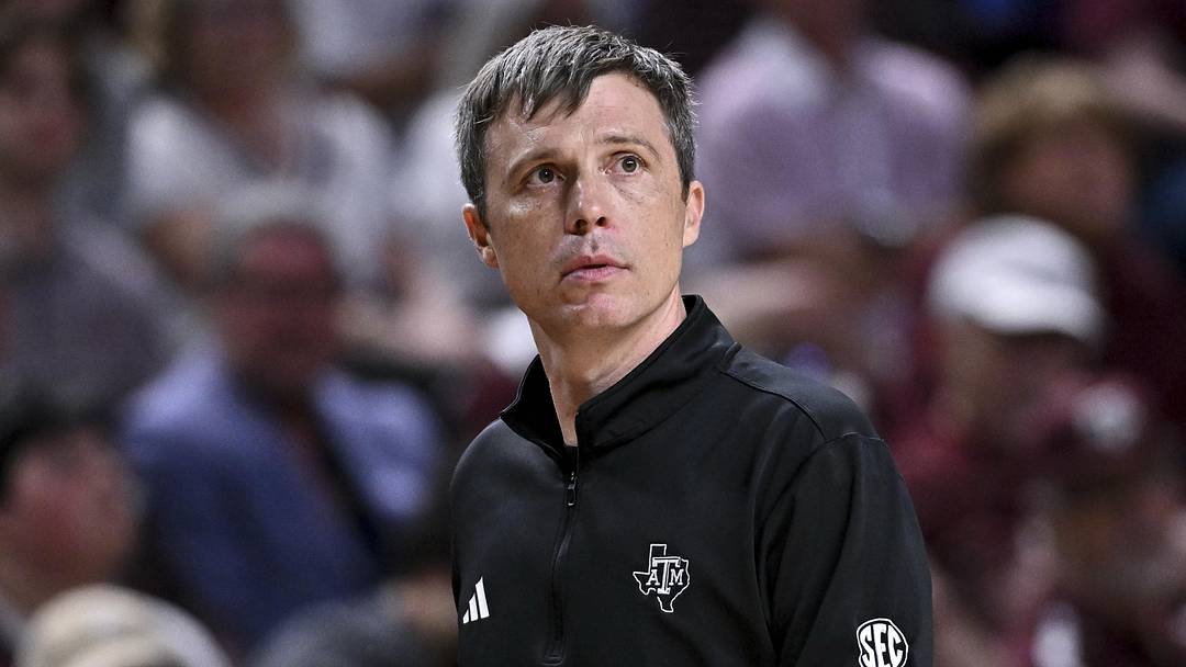 Mar 3, 2026; College Station, Texas, USA; Texas A&M Aggies head coach Bucky McMillan looks on during the second half against the Kentucky Wildcats at Reed Arena. Mar 3, 2026; College Station, Texas, USA; Texas A&M Aggies head coach Bucky McMillan looks on during the second half against the Kentucky Wildcats at Reed Arena.
