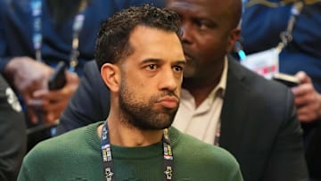 Atlanta Hawks general manager Landry Fields looks on during the draft combine.
