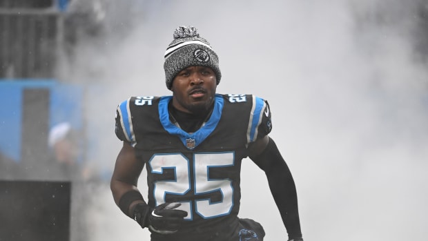 arolina Panthers safety Xavier Woods (25) is introduced. Bob Donnan-USA TODAY Sports