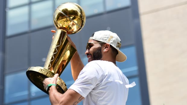 Boston Celtics superstar Jayson Tatum with the NBA championship