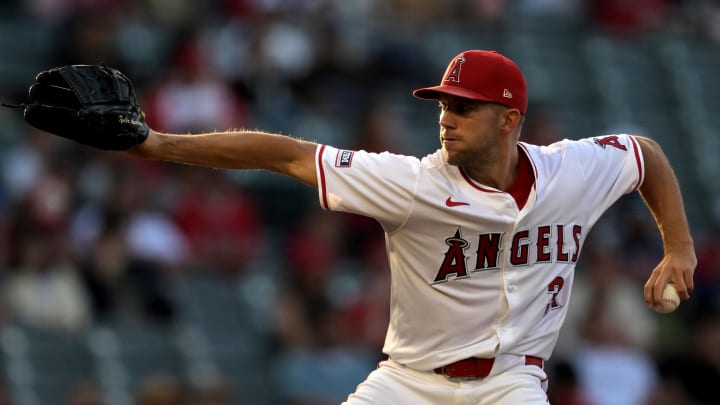 Jun 19, 2024; Anaheim, California, USA;  Los Angeles Angels starting pitcher Tyler Anderson (31) delivers to the plate in the third inning against the Milwaukee Brewers at Angel Stadium. Mandatory Credit: Jayne Kamin-Oncea-USA TODAY Sports