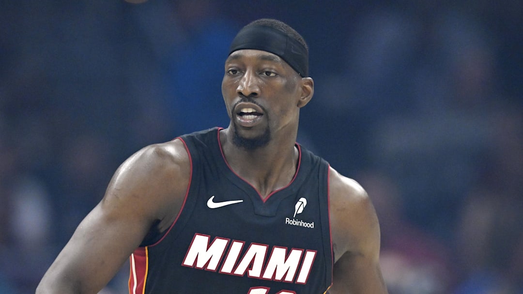 Miami Heat center Bam Adebayo stands on the court