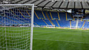 A view of an empty Olympic stadium in Rome due to...