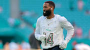 Nov 24, 2024; Miami Gardens, Florida, USA; Miami Dolphins wide receiver Odell Beckham Jr. (3) runs on the field before the game against the New England Patriots at Hard Rock Stadium. Mandatory Credit: Sam Navarro-Imagn Images