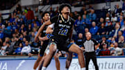 Mar 4, 2023; Colorado Springs, Colorado, USA; San Jose State Spartans forward Robert Vaihola (22) and guard Ryen Perry (25) box out Air Force Falcons forward Beau Becker (14) in the second half at Clune Arena.