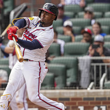 Atlanta Braves second baseman Ozzie Albies will begin a rehab assignment with Triple-A Gwinnett this week. Mandatory Credit: Dale Zanine-Imagn Images