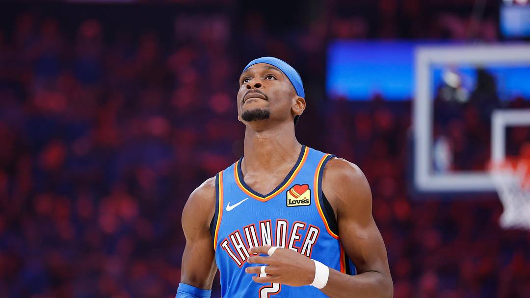 May 18, 2026; Oklahoma City, Oklahoma, USA; Oklahoma City Thunder guard Shai Gilgeous-Alexander (2) looks on during the first half against the San Antonio Spurs during game one of the western conference finals for the 2026 NBA playoffs at Paycom Center. Mandatory Credit: Alonzo Adams-Imagn Images May 18, 2026; Oklahoma City, Oklahoma, USA; Oklahoma City Thunder guard Shai Gilgeous-Alexander (2) looks on during the first half against the San Antonio Spurs during game one of the western conference finals for the 2026 NBA playoffs at Paycom Center. Mandatory Credit: Alonzo Adams-Imagn Images