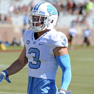 Oct 1, 2016; Tallahassee, FL, USA; North Carolina Tarheels wide receiver Ryan Switzer (3) before the game at Doak Campbell Stadium. Mandatory Credit: Melina Vastola-Imagn Images