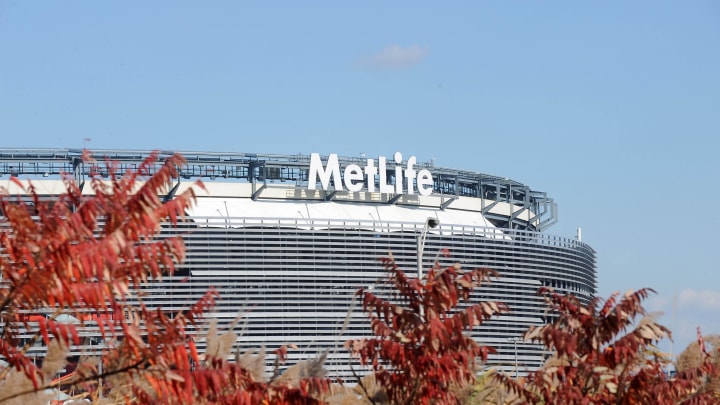 Nov 10, 2013; East Rutherford, NJ, USA; General view of the MetLife Stadium exterior before the NFL game between the Oakland Raiders and the New York Giants.  