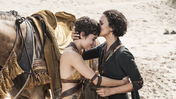 Rosabell Laurenti Sellers (Tyene Sand) and Indira Varma (Ellaria Sand) in Game of Thrones season 5 Episode 4, "Sons of the Harpy"