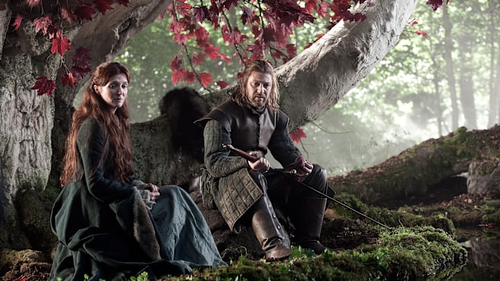 Michelle Fairley (Catelyn Stark) and Sean Bean (Ned Stark) in Game of Thrones season 1. Courtesy of HBO.