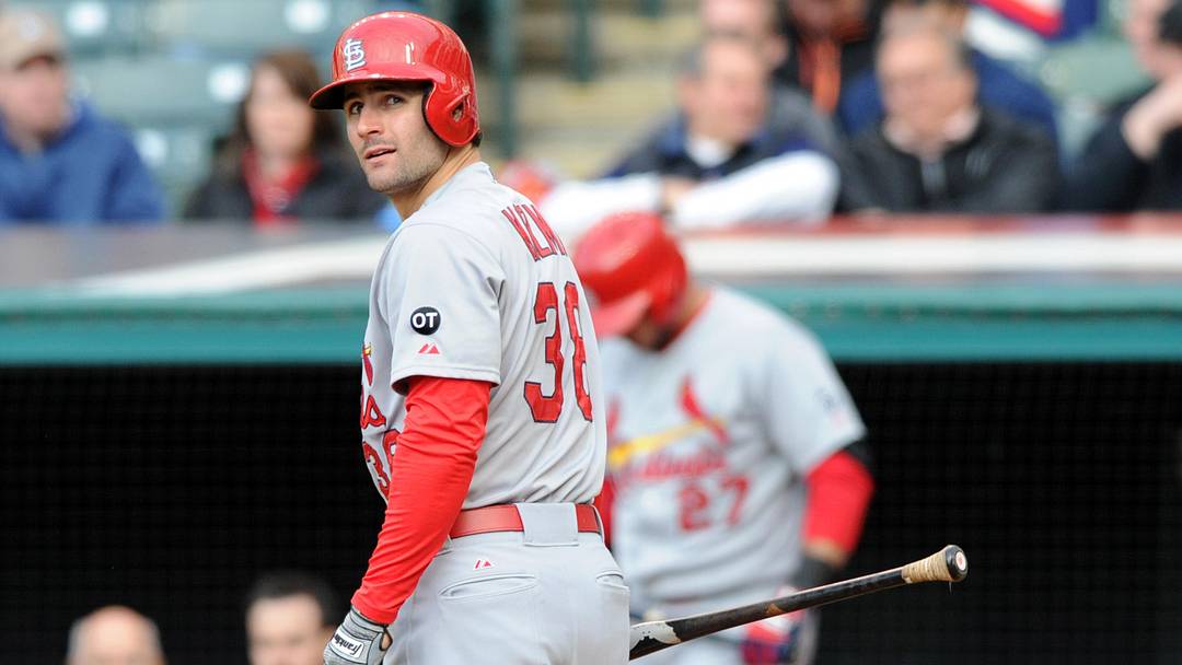 May 13, 2015; Cleveland, OH, USA; St. Louis Cardinals left fielder Pete Kozma (38) walks back to the dugout after striking out during the fourth inning against the Cleveland Indians at Progressive Field. Mandatory Credit: Ken Blaze-Imagn Images May 13, 2015; Cleveland, OH, USA; St. Louis Cardinals left fielder Pete Kozma (38) walks back to the dugout after striking out during the fourth inning against the Cleveland Indians at Progressive Field. Mandatory Credit: Ken Blaze-Imagn Images