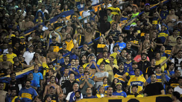 Los hinchas de Boca ante Corinthians.