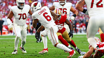 Dec 17, 2023; Glendale, Arizona, USA; Arizona Cardinals running back James Conner (6) runs for a
