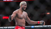 Mar 9, 2024; Miami, Florida, USA; Robelis Despaigne reacts after defeating Josh Parisian, not shown, during UFC 299 at Kayesa Center. Mandatory Credit: Sam Navarro-Imagn Images
