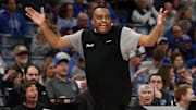 Feb 11, 2024; Memphis, Tennessee, USA; Tulane Green Wave head coach Ron Hunter reacts during the second half against the Memphis Tigers at FedExForum.