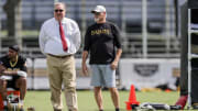 Jul 27, 2022; Metairie, LA, USA; New Orleans Saints general manager Mickey Loomis and president