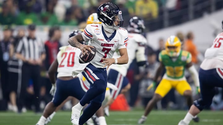 Liberty Flames transfer quarterback Kaidon Salter is set to visit Colorado next week. Liberty Flames transfer quarterback Kaidon Salter is set to visit Colorado next week.