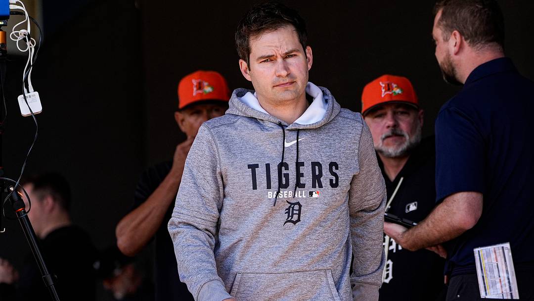 Detroit Tigers president of baseball operations Scott Harris during spring training at TigerTown in Lakeland, Fla. on Monday, Feb. 16, 2026.