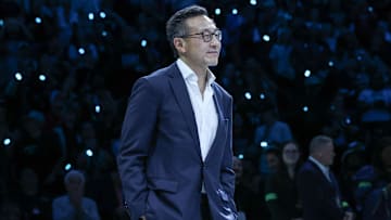 May 17, 2025; Brooklyn, New York, USA;  Brooklyn Nets and New York Liberty owner Joseph Tasi at Barclays Center. Mandatory Credit: Wendell Cruz-Imagn Images