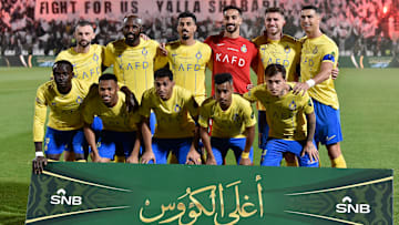 El once titular del Al-Nassr en su duelo de Copa contra Al-Shabab.