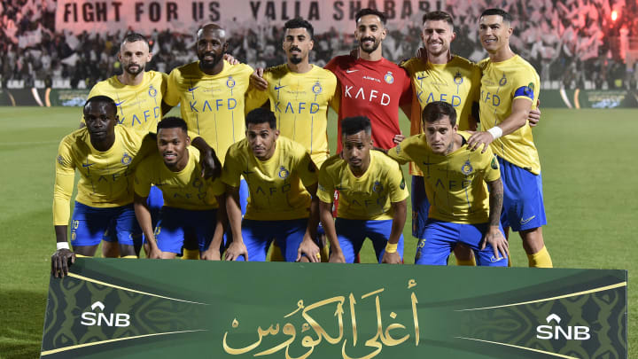 El once titular del Al-Nassr en su duelo de Copa contra Al-Shabab.