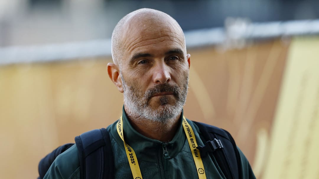 Jul 4, 2025; Philadelphia, Pennsylvania, USA; Chelsea manager Enzo Maresca arrives at the stadium before a quarterfinal match of the 2025 FIFA Club World Cup at Lincoln Financial Field. Credit: Susana Vera-Reuters via Imagn Images