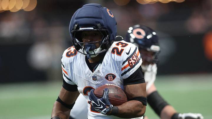 Oct 18, 2026; Atlanta, Georgia, USA;  Chicago Bears running back Roschon Johnson (23) 