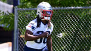 Jun 10, 2024; Foxborough, MA, USA; New England Patriots running back Rhamondre Stevenson (38) walks to the practice fields for minicamp at Gillette Stadium. Mandatory Credit: Eric Canha-USA TODAY Sports