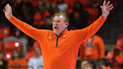 Feb 25, 2025; Champaign, Illinois, USA;  Illinois Fighting Illinois head coach Brad Underwood during the second half against the Iowa Hawkeyes at State Farm Center. Mandatory Credit: Ron Johnson-Imagn Images